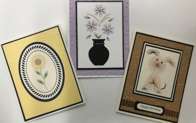Aug. 23, Tues. Embroidery on Paper Beginner card class with Sandy 1-3- pm