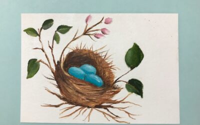 May 11, Thurs.  Oil Paint Bird’s Nest with Nina