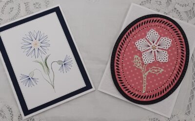 Aug. 8, Tues.  Embroidery on Paper cards with Sandy Jordan 1  – 3 pm